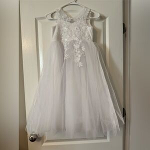 White Floral Kids Dress